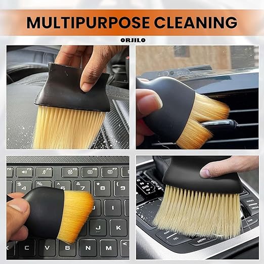5 Pcs Car Cleaning Duster Kit with Extendable Handle, Microfiber Cloth & Detailing Brushes | Interior Exterior Dust Cleaning Set for Car, Bike & Home
