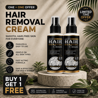 Buy 1 Get 1 Free - Hair-Off Unisex Hair Removal Cream for Men & Women | Fast Acting & Gentle Hair Remover Cream | Smooth Skin Care, 100 ml