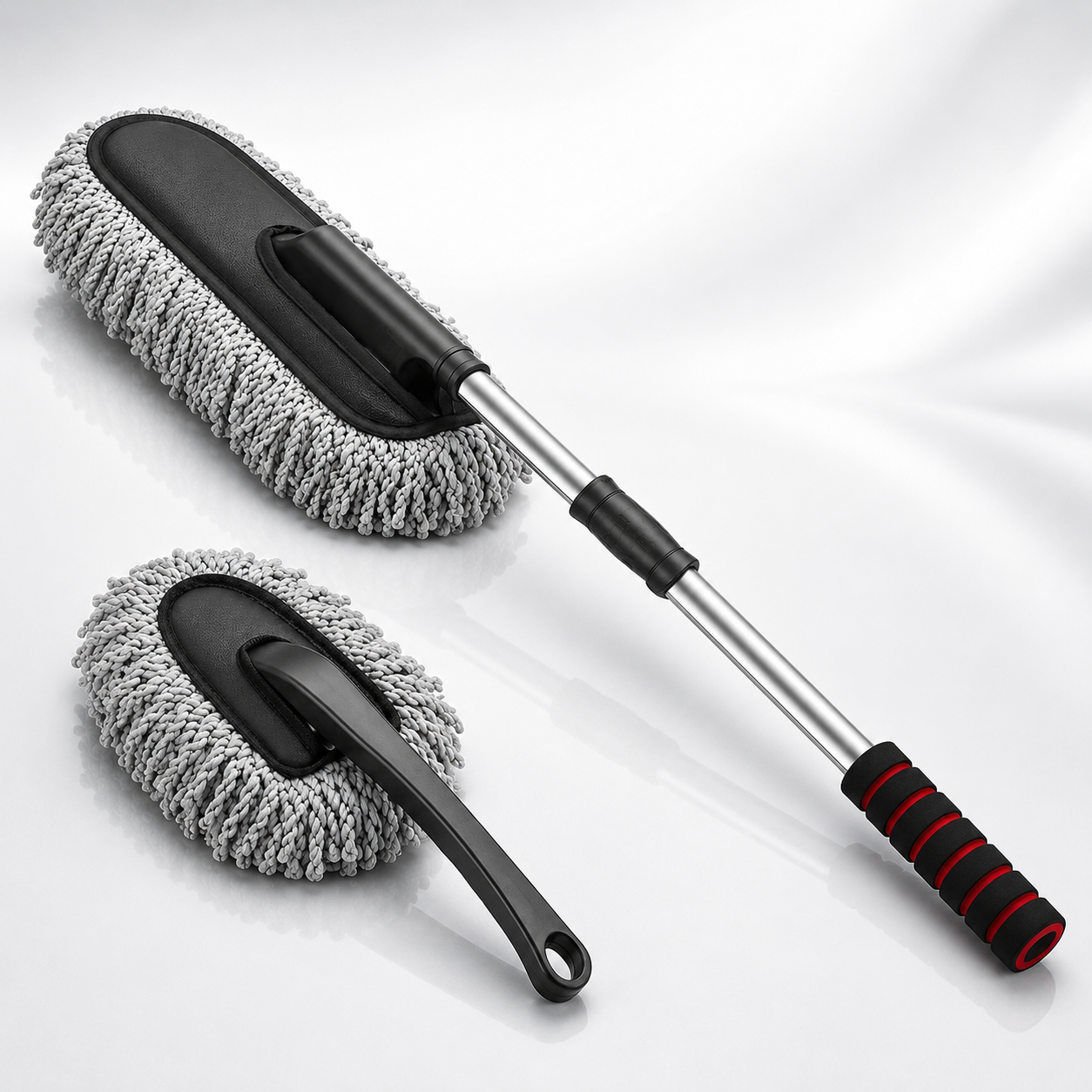 5 Pcs Car Cleaning Duster Kit with Extendable Handle, Microfiber Cloth & Detailing Brushes | Interior Exterior Dust Cleaning Set for Car, Bike & Home