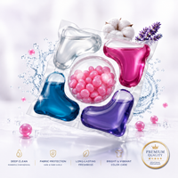 Laundry Detergent Pods for Washing Machine | 5 - in - 1 Liquid Laundry Capsules with Fragrance Beads | Stain Remover & Fabric Freshener Pods for Clothes Washing Pack OF 10