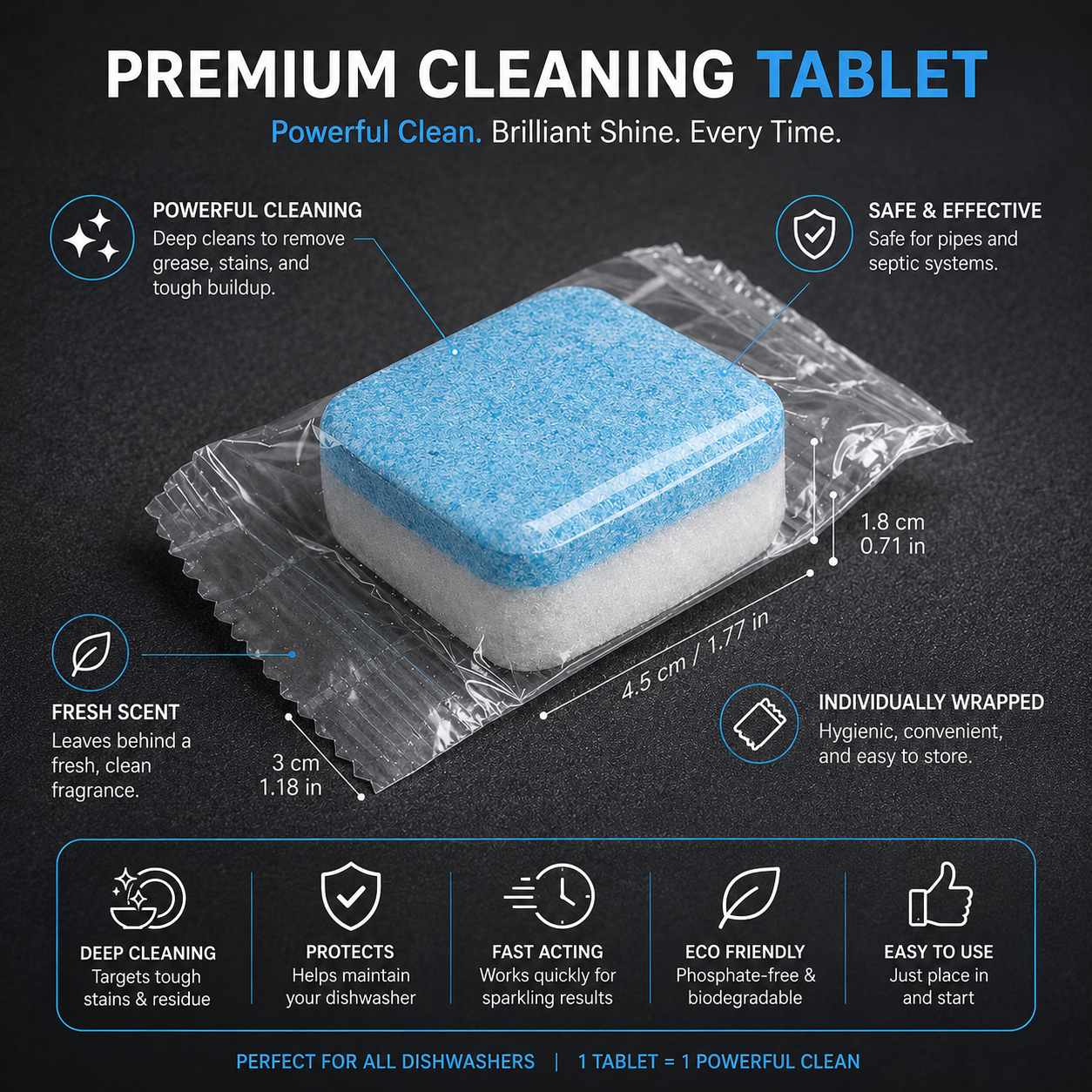 Deep Clean Washing Machine Cleaning Tablet