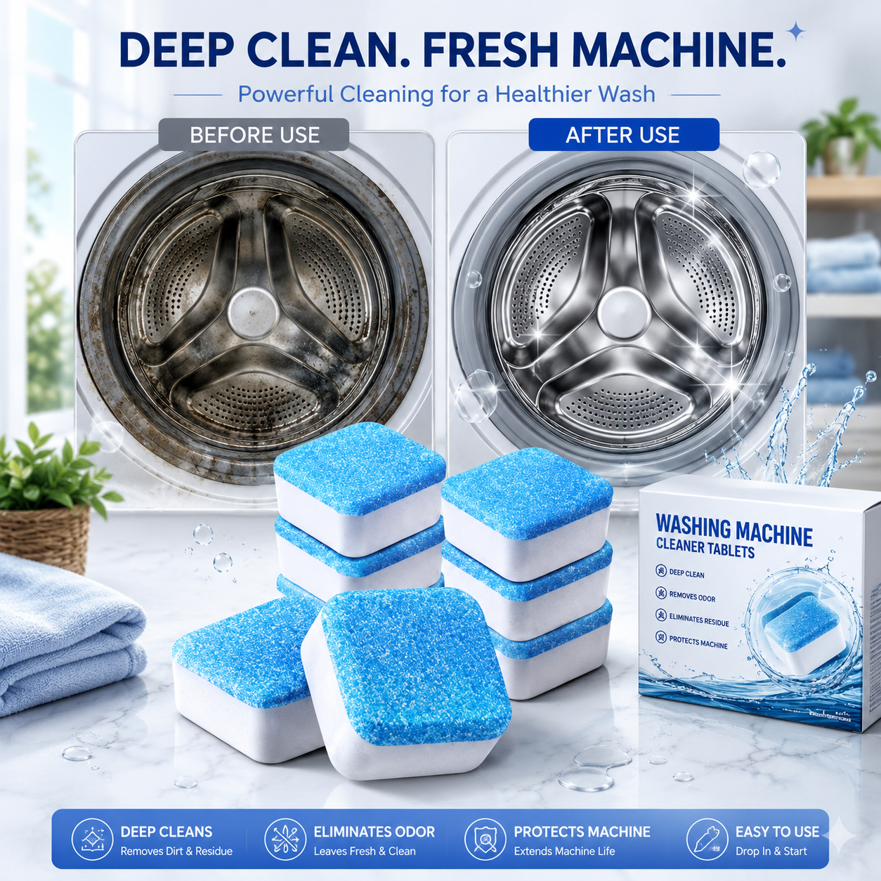 Deep Clean Washing Machine Cleaning Tablet
