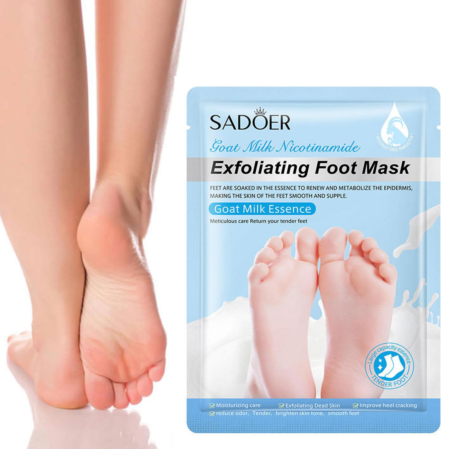 SADOER Goat Milk Nicotinamide Exfoliating Foot Mask